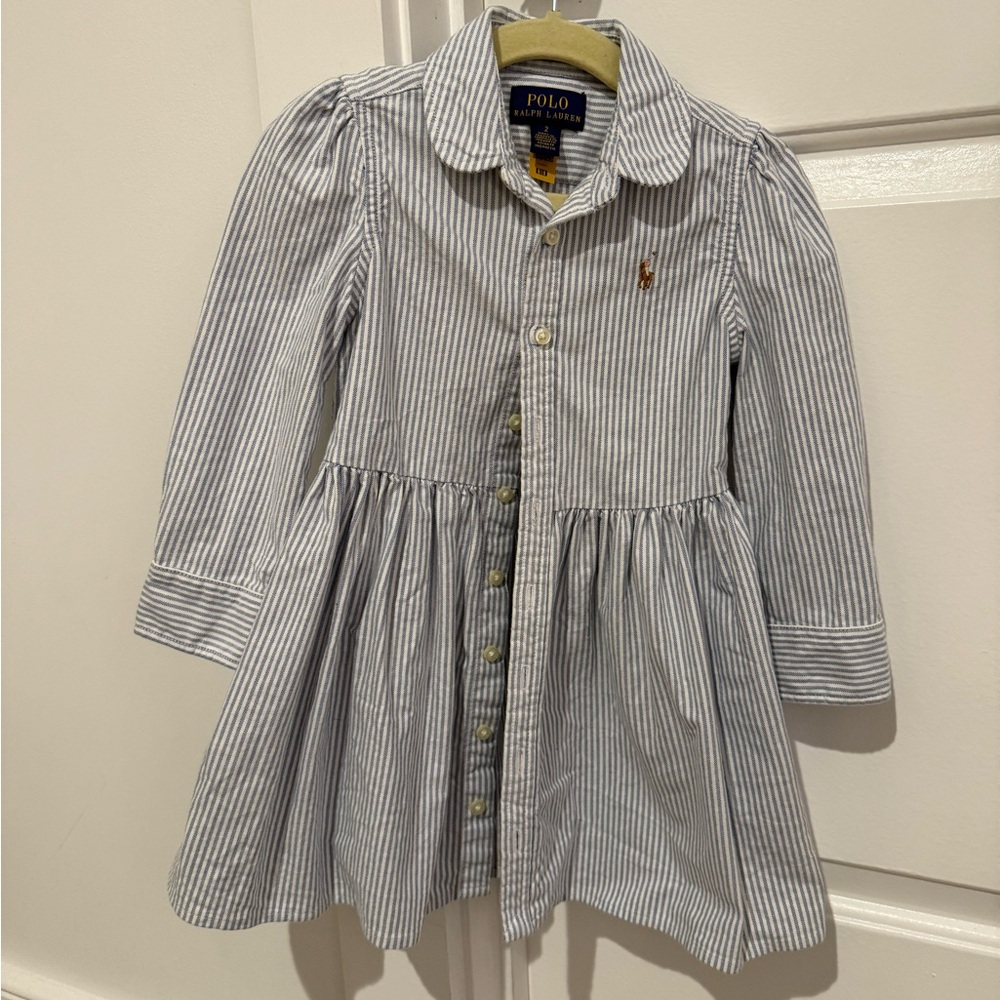 Polo by Ralph Lauren Blue Striped Kids Dress